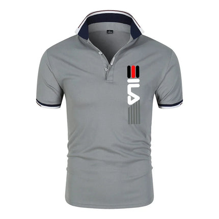 2025 Summer New Men's Lapel Anti-pilling Polo Shirt Printing Short Sleeve Casual Business Fashion Slim Fit Polo Shirt for Men