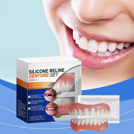 1pcs Complete Set of Silicone Dentures for Filling Gaps Between Deformed Teeth, Enhancing A Beautiful Smile Simple Easy To Use