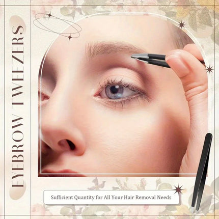 A Four-piece Precision Tweezers set - Professional Stainless Steel Eyebrow Tweezers, Multi-purpose Eyebrow Trimmers