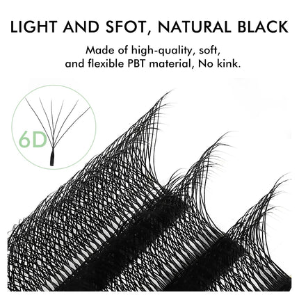 NATUHANA W Shape Eyelashes Extensions 3D 4D 5D 6D W Shaped Brown Black Clover Hand made Premade Volume Fans Lash Extensions
