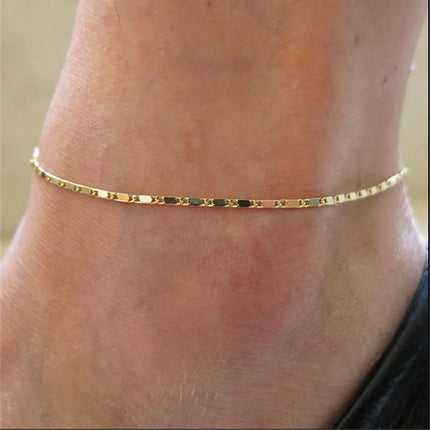 YOBEST Gold Color Chain Anklet For Women Summer Beach Foot Jewelry On The Leg Minimalist Anklets Female
