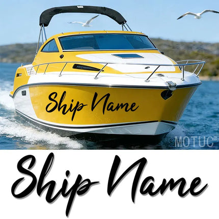 1PC Personalized Boat Sticker Customised Text Decals Waterproof Anti-UV Self Adhesive for DIY Ship Hull Side Cabin Marine Decor