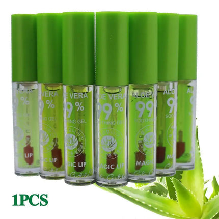 Aloe Vera Lip Balm - Temperature Activated Color Change | Hydrating Plant-Based Formula | Jelly Gloss