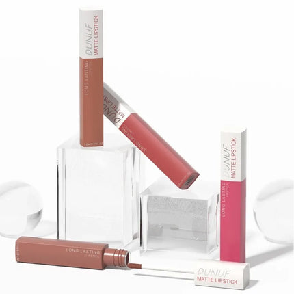 Matte Lipstick Non Stick Cup Red Nude Waterproof Long Lasting Liquid Lip Gloss Velvet Finish Resistant To Fading Lip Tint Makeup