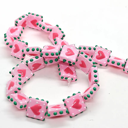 4pcs/8pcs16mm Full-hearted Color-matched Lampwork Glass Bead DIY for Jewelry Making Bracelets Earrings Necklace Gifts Accessorie