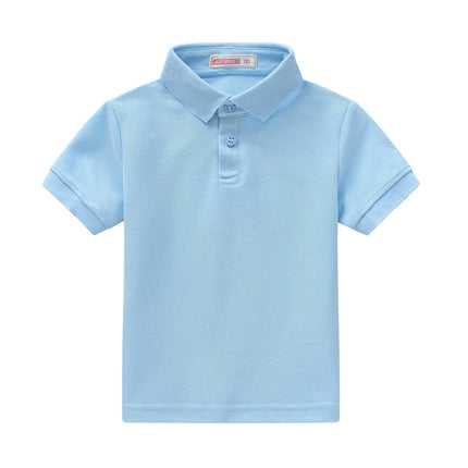 4-Piece Set Summer Boys & Girls Solid Color Short Sleeve T-Shirt Tops, Children's Fashion Collar Short Sleeve Class Uniform