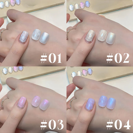 ZH 12ML 8-Color Pearl Shell Thread Nail Gel Polish Long Lasting White Pink Purple Salon Gel Nail Art DIY Solid Gel Polish