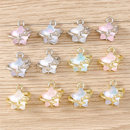 5pcs 13x13mm Mix Cute Crystal Star Charms Pendants for Jewelry Making Drop Earrings Necklaces Bracelets DIY Crafts Accessories