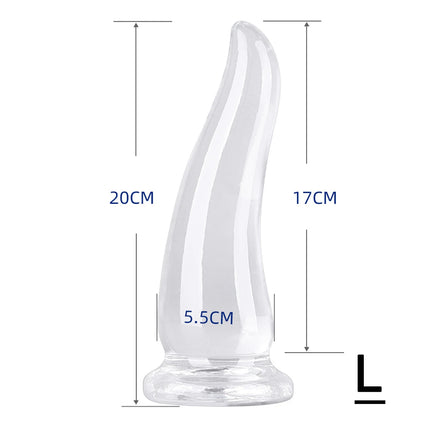 Clear Anal Plug OX Horn Dildo Anus Prostate Dilator Beads Massager Butt Plug Suction Bottom Sex Toys For Men Women Adult 18+