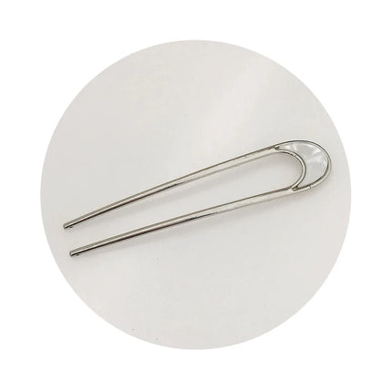 Fashion Luxury Hair Clips Silver Gold Hair Accessories Elegant Enamel Hairpin For Women Metal U Shape Hair Stick Alloy Ornament