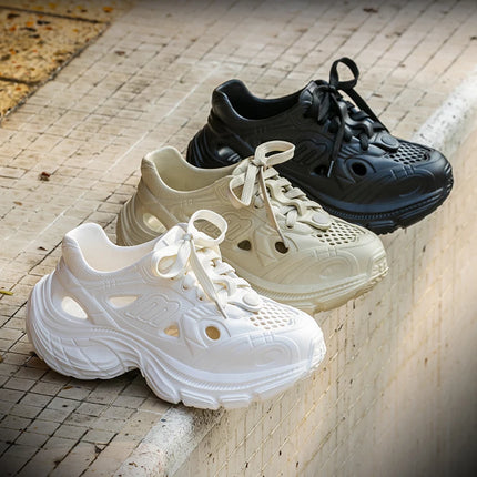 Fashion Breathable Chunky Sneakers Women 2025 Spring Summer New EVA Non Slip Wading Shoes Woman Thick Sole Platform Sports Shoes