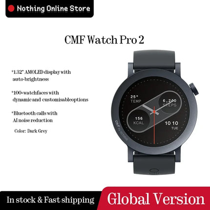 hot sale CMF Watch Pro 2 1.32" AMOLED Bluetooth 5.3 BT Calls with AI Noise Reduction GPS Smartwatch CMF watch