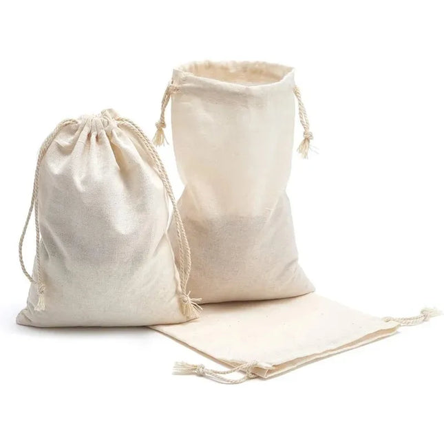 10/20/50 Pcs Dustproof Cotton Storage Bags Gift Fabric Package Plain Drawstring Pouches for Christmas Wedding Party Favors