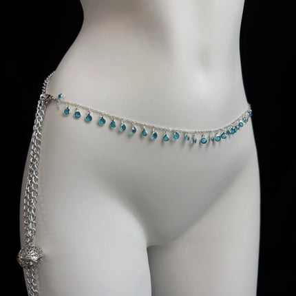 High Quality Fringe Sapphire Nipple Clamps Body Chain Breast Restraint  BDSM Waist Chain Couples' Flirting  Adult Sex Toys 18+