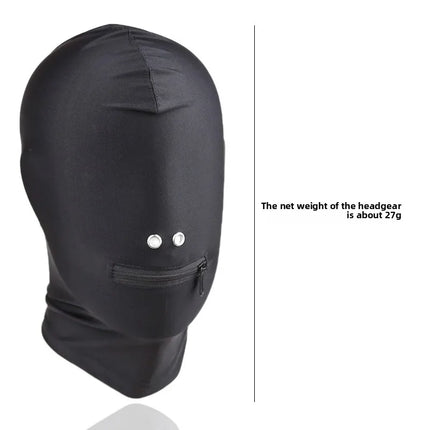 BDSM Spandex Full Head Hood Mask Breathable Open Eyes Mouth Slave Bondage Restraint Role Play Fetish Adult Sex Toy Gear