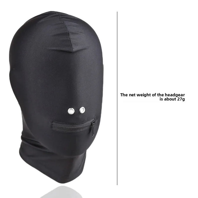 BDSM Spandex Full Head Hood Mask Breathable Open Eyes Mouth Slave Bondage Restraint Role Play Fetish Adult Sex Toy Gear