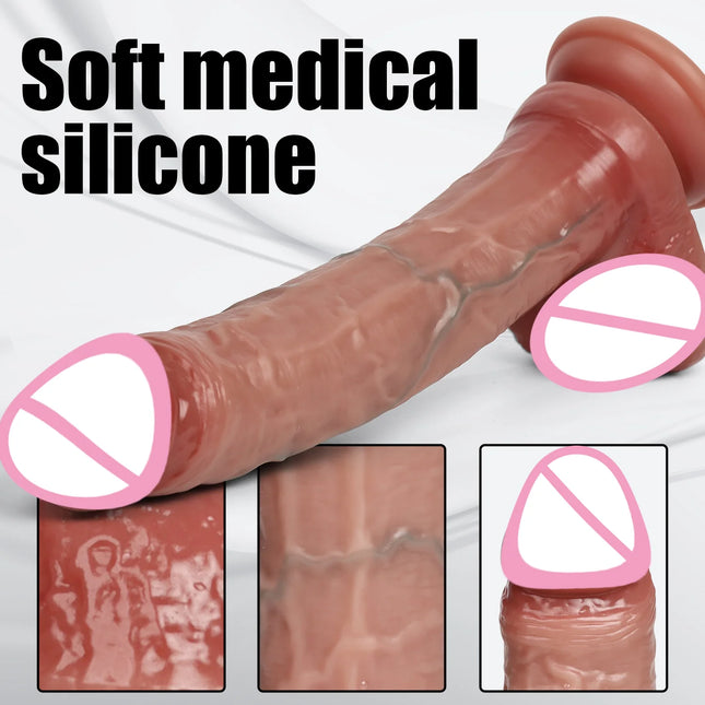 Super Realistic Dildo Adult Sex Toys Medical liquid silicone Penis Anal Vagina Masturbator Dildo With Suction Cup Adult supplies