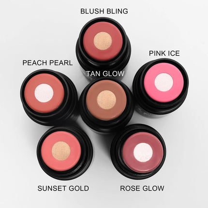 Velvety Sandwich Blush Highlighter Stick Long Lasting Rouge Tint Cream For Cheeks Lips Eyes Easy Blend Natural Look