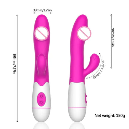 Rabbit Vibrator for Women 30 Speed Rechargeable G Spot Clitoris Stimulator Dildo Vagina Female Masturbator Sex Toys for Adults