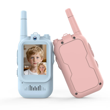 A children's video intercom with screen display and voice conversion function; rechargeable; suitable for boys and girls