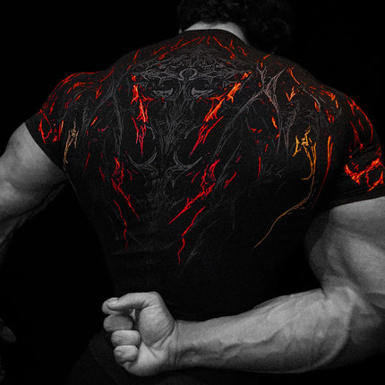 Dark Dragon Slayer Men's 2026 Summer New Fitness Clothes Speed Drying Running Printed Compression Clothes Sports T-shirt
