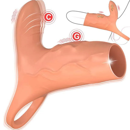 Vibrating Penis Sleeve Cock Ring G Spot Stimulate Sex Toys for Men 10 Vibration Modes Erection Trainer Delay Ejaculation Sex Toy