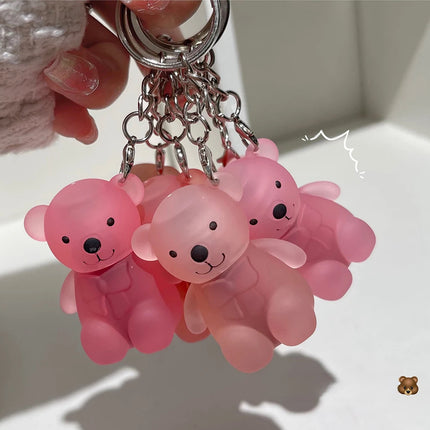 Cute Bear Velvet Lip Mud Keychain Matte Nude Red Lip Gloss Autumn Winter Non-stick Cup Lipstick Waterproof Lasting Lips Makeup