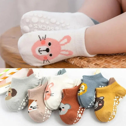6 Pairs/Lot Newborn Baby Socks Kids Boys Girls Cotton Cartoon Soft Sock Children Toddler Non-Slip Short Socks For 0-5 Years