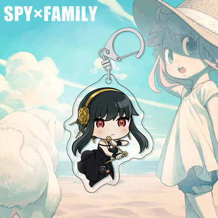 SPY×FAMILY Anya Keychain Acrylic Charm Cute Anime Figure Pendant for Backpack Bag Accessories Spy x Family Merchandise Gift for
