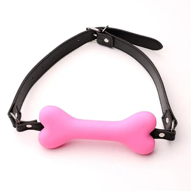 Soft Silicone Dog Bone Ball Gag Open-Mouth Bondage Slave Gag Sex Toy for Women Sexual Health & Wellness Accessory