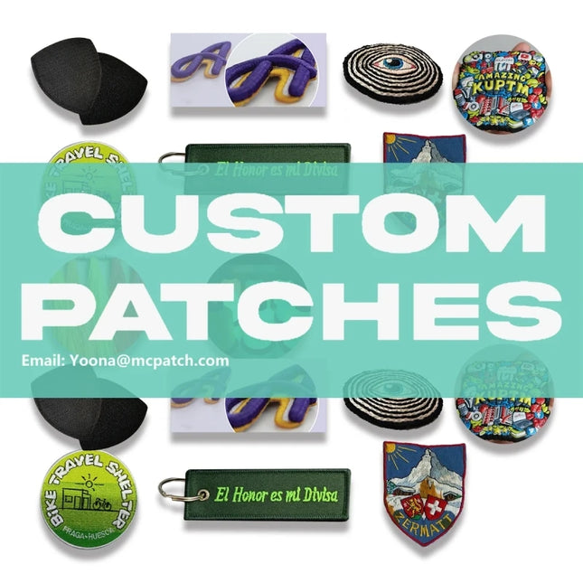 Custom Embroidery Patches for Clothing Min order 10 Pcs Logo Customized Personalized Iron on Sewing School Brand Caps DIY Crafts