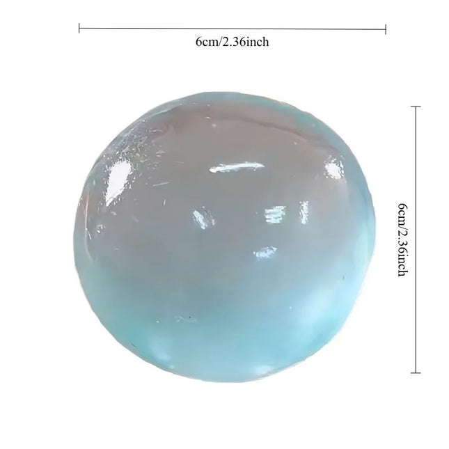 Blue Maltose Squishy Toy Cute Mochi Anti-Stress Fidget Toy Soft Simulated Blue Transparent Ball Quick-Rebound Decompression Toy