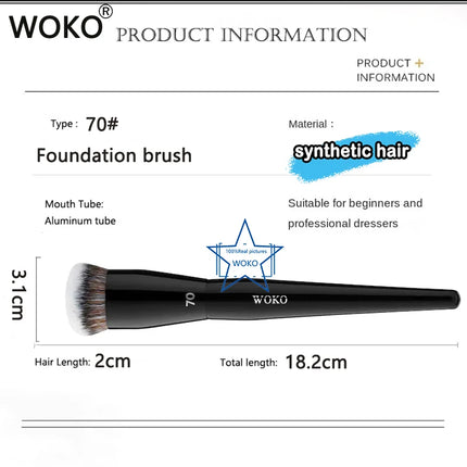 Flat Top Foundation Makeup Brushes Flat Angled Synthetic Hair Face Contour Foundation Liquid Cream Bronzer Buffing Makeup Tool