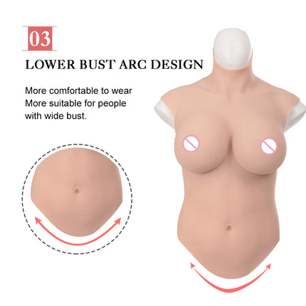 Dokier No-oil Silicone Breast Forms Fake Boobs Plate Enhancer Tits Male to Shemale Transgender Drag Queen Crossdressing Cosplay - TOYS-SUCE