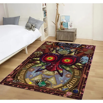 The Legend of Zelda Majora's Mask Area Rug Gaming Rug Video Game Rug Rugs for Living Room Home Decor Rug Non Slip Floor Mat