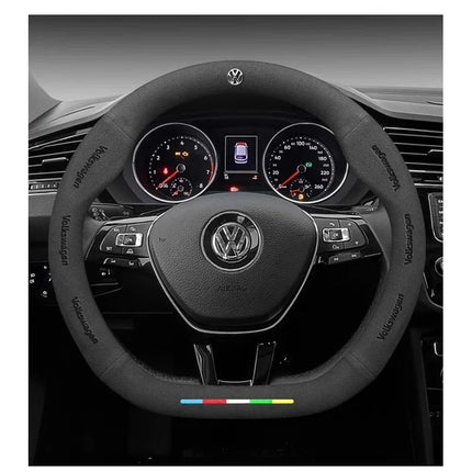 For Volkswagen Passat Golf 5 GTI Beetle Tiguan Touareg Polo T-ROC T-Cross Magotan Jetta Car Suede Anti-Slip Steering Wheel Cover