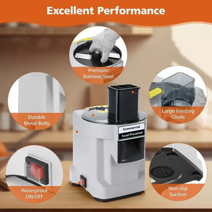 Commercial Dicing Machine K8600 White 3-in-1 Multi-Function Electric Cutter Strips Shreds Slices Dice Radish Potato Vegetables
