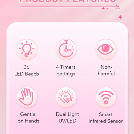 Professional 36LEDs Nail Dryer UV Lamp With 4Timers Seeting Auton Sensing 168W Nail Light For Gel Nail Polish Manicure Salon