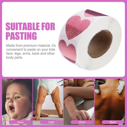500 Pcs Tanning Stickers Heart Stickers Body Labels Tanning Stickers Waterproof Child Sunbathing Stationery Adhesive Notes