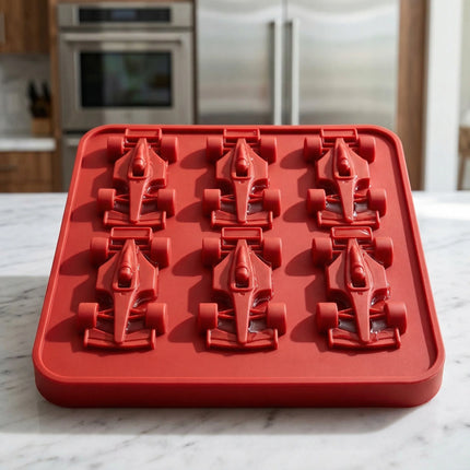 6-Cavity 3D Formula Racing Car Ice Mold F1 Silicone Chocolate Jelly Tray DIY Baking Tool Race Car Ice Cube Maker for Tumbler