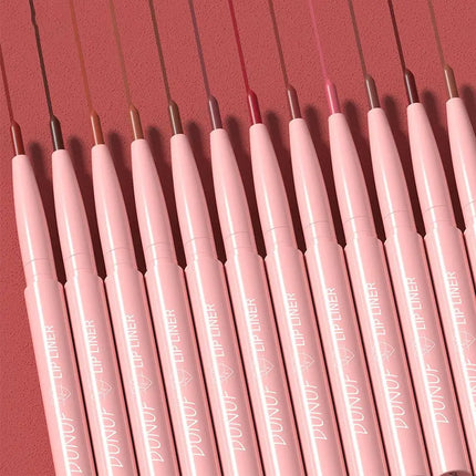 12 Colors Matte Lip Liner Set Long-Lasting Waterproof Lip Pencils with Precise Application Smooth Texture for Defined Lip Contou