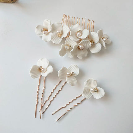 Fairy Flower Wedding Hair Accessories Jewelry Bridal Headpiece Hair Comb Women Head Ornaments