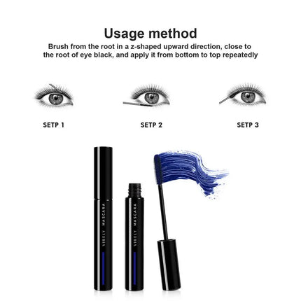 1pcs Colorful Mascara Curling Thicking Eyelashes Extension Waterproof Volumizing Blue Mascara Long Lasting Non-Smudge Cosmetic