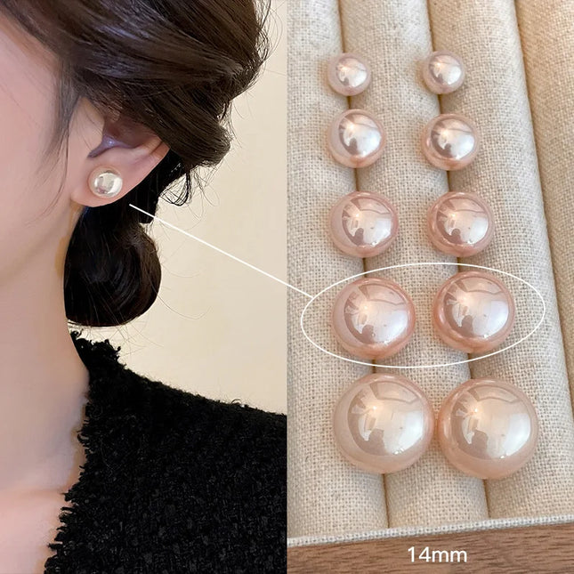 French Simple Pearl Silver Needle Earrings for Women Exquisite Imitation Pearl Elegant Stud Earrings Wedding Party Jewelry