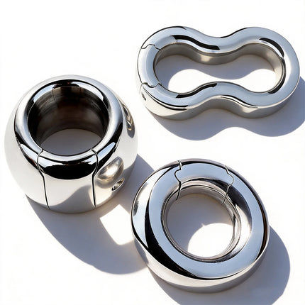 FRRK Weight Scrotal Ring Stainless Steel Ball Stretcher Metal Lock Ring Male Bondage Adult Intimate Personal Restraint Wear Toy