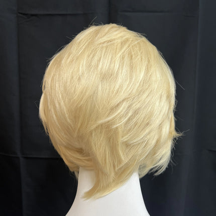 Ashely Short Blonde Synthetic Lace Wigs 13*4 Lace Front Wig for Man Nature Hairline High Temperature Fibers Boy Cosplay Wig
