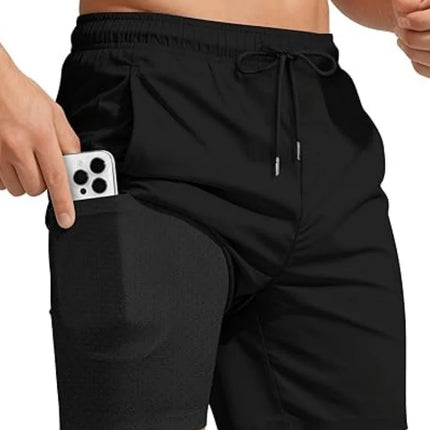 2026 Summer Men's Swim Trunks 5 Inch With Compression Liner Board Shorts Bathing Suits Pockets Beach Swimsuits Surfing LYZ095