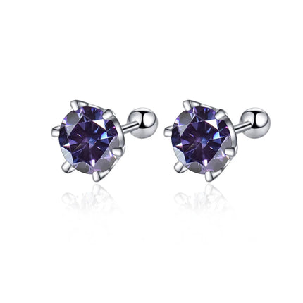 BIJOX STORY 0.5-2ct Moissanite Screw Stud Earrings D Color 925 Sterling Silver Diamond Earrings For Women Wedding Fine Jewelry