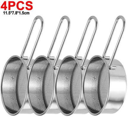 Stainless Steel Flour Sieve Fine Mesh Strainer Baking Flour Sifter with Handle Handheld Coffee Powder Mesh Sieve Baking Tools
