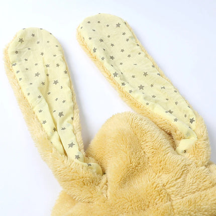 Baby Plush Rompers Winter Toddler Warm Polar Fleece Outfits Newborn Long Sleeve Bunny Ear Hooded Zipper Closure Jumpsuits